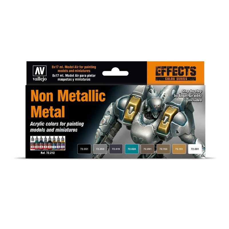 VLJ72212 - Game Non-Metallic Metal Colors, Model Color Paint Set , 1/2 Fl. Oz. Bottles, 8 Colors