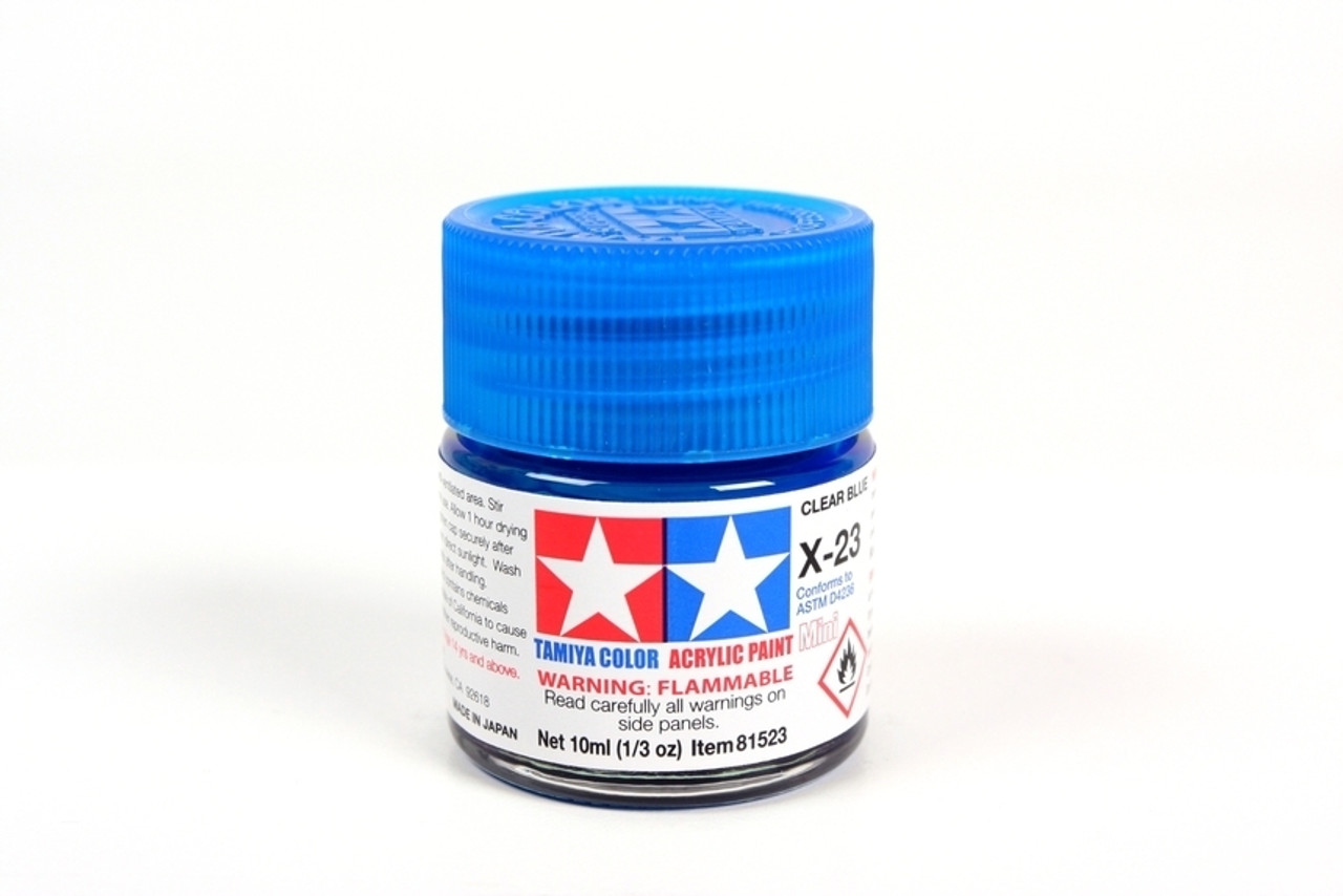 Tamiya 81523 Acrylic Mini X23 Clear Blue model paint 10 ml