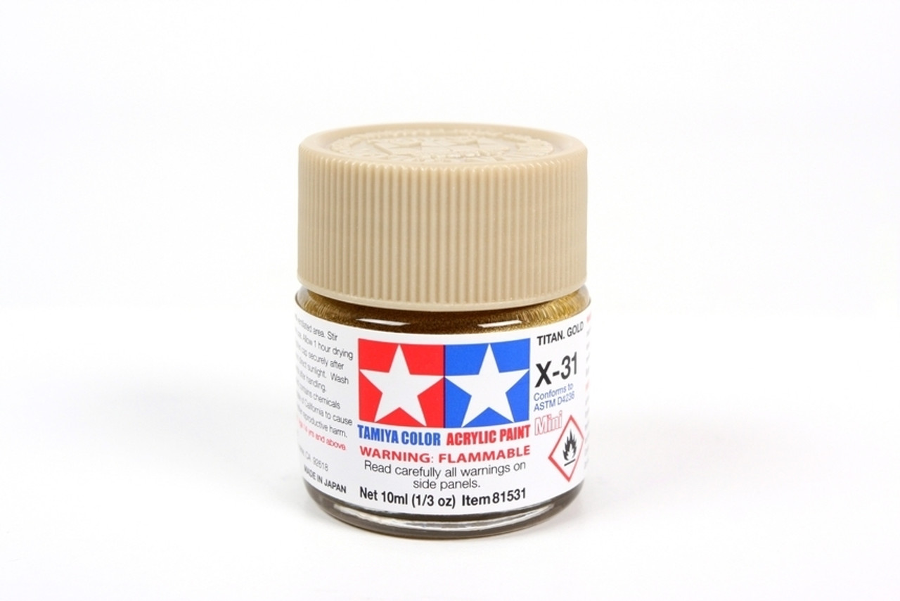 Tamiya 81531 Acrylic Mini X31 Titanium Gold model paint 10 ml