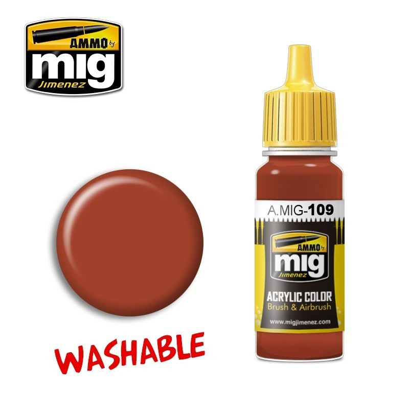 AMM0109 AMMO by Mig Acrylic Color - Washable Rust (17ml bottle)