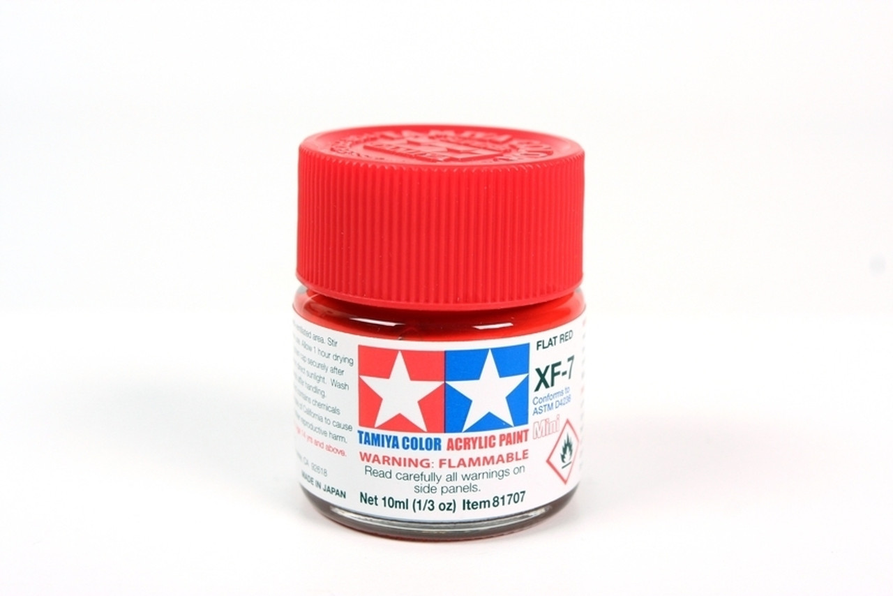 Tamiya 81707  Acrylic Mini XF7 Flat Red modeling paint 10 ml bottle