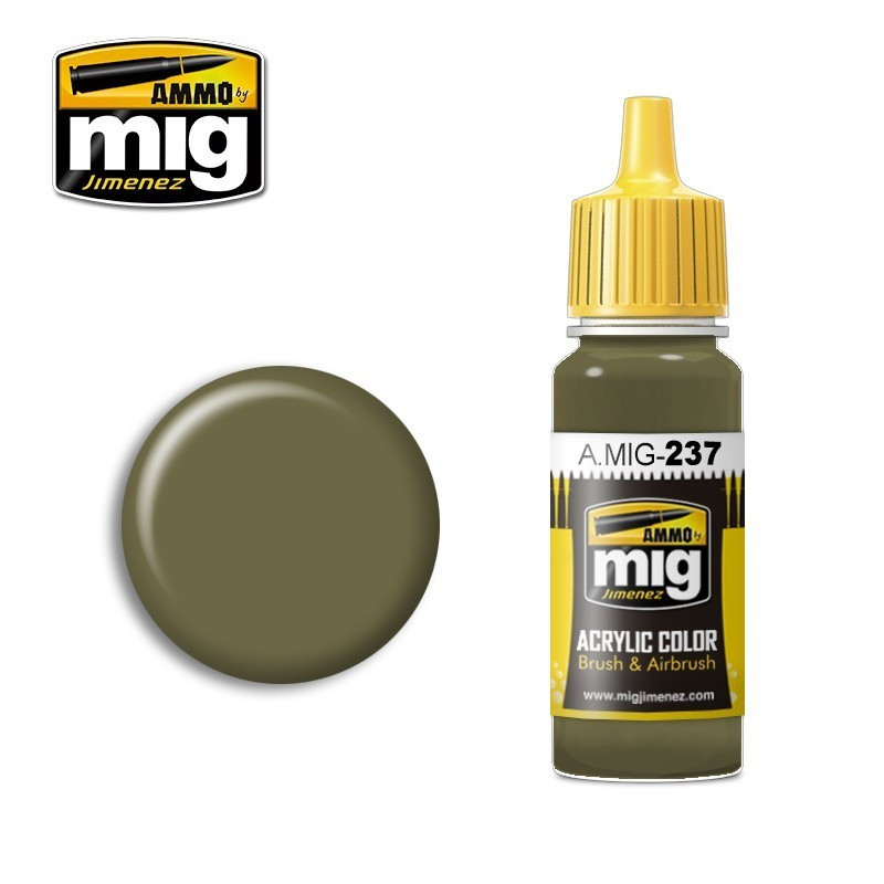 AMM0237 AMMO by Mig Acrylic Color - FS23070 USAAF Dark Olive Drab (17ml bottle)