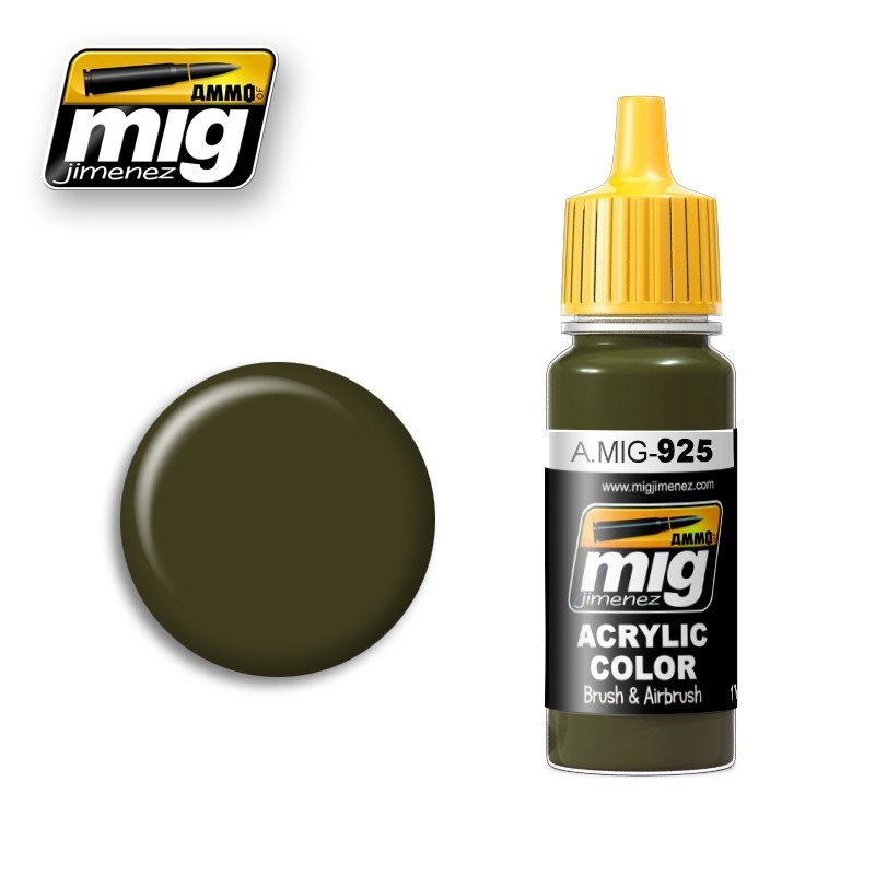 AMM0925 AMMO by Mig Acrylic Color - Olive Drab Dark Base (17ml bottle)