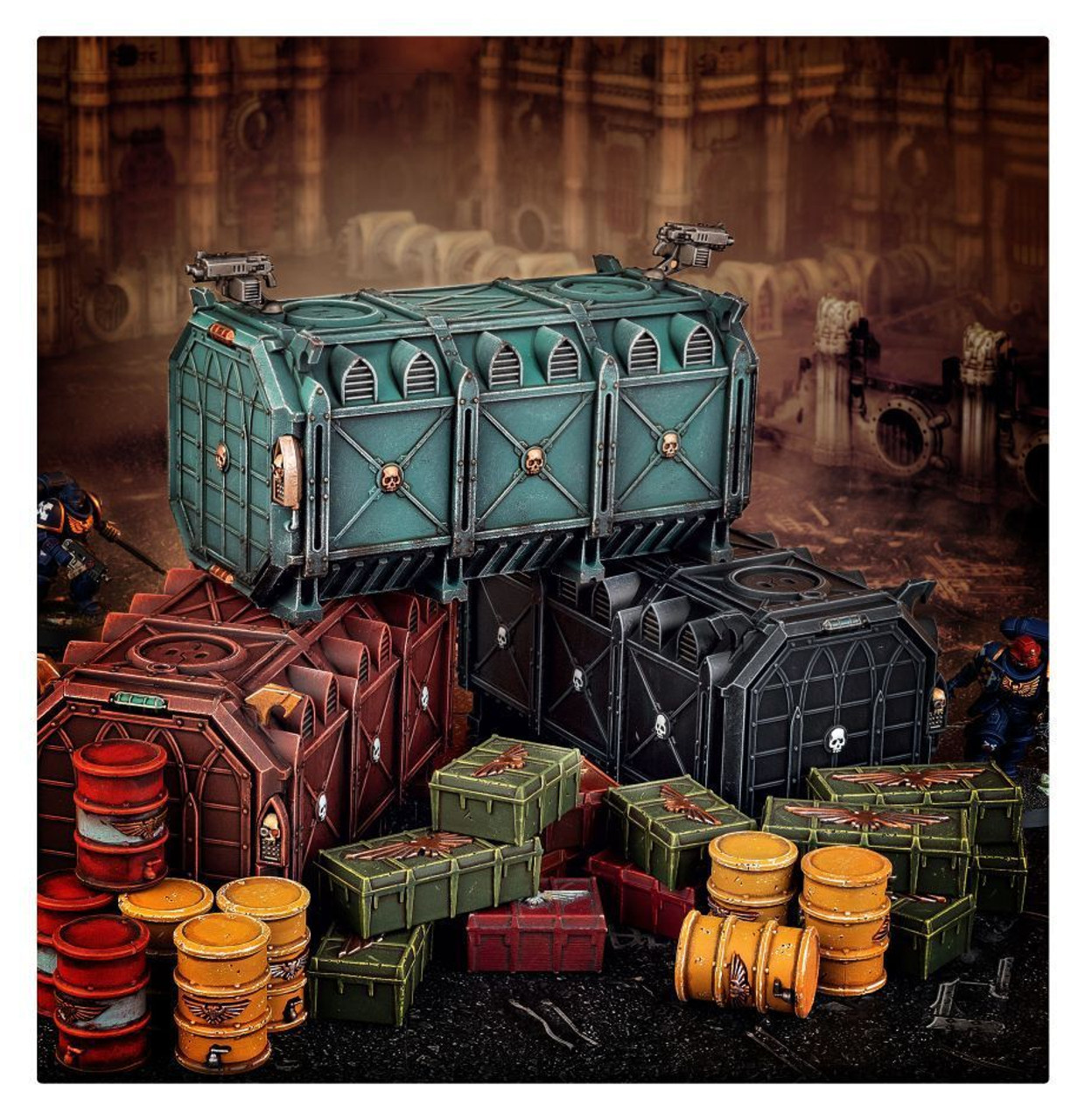 64-98 Battlezone: Manufactorum Munitorum Armoured Containers 64-98 Battlezone: Manufactorum Munitorum Armoured Containers