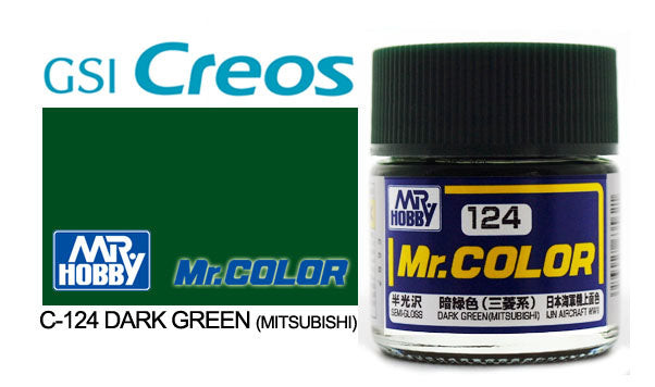 GNZC124 Semi Gloss Dark Green - Mitsubishi 10ml , GSI Mr. Color