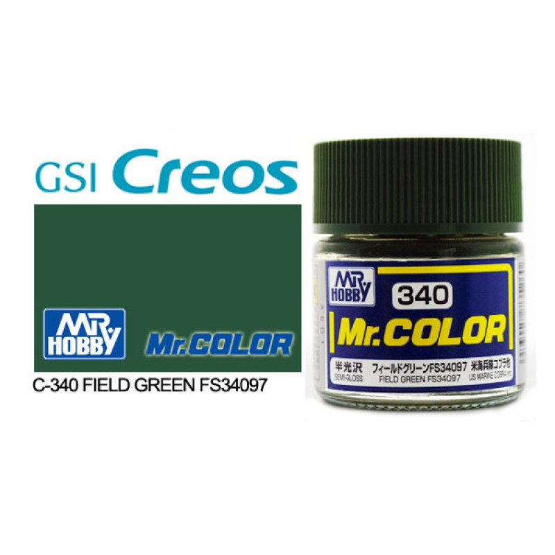 GNZC340 Semi Gloss Field Green FS34097 10ml , GSI Mr. Color