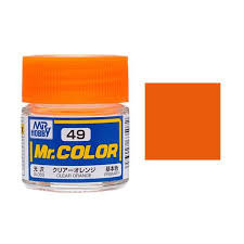 GNZC49 Mr. Color 49 - Clear Orange (Gloss/Primary) 10ml , GSI Mr. Color