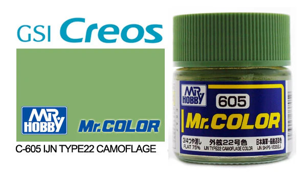 GNZC605 75% Flat IJN Type 22 Green Camo Color 10ml , GSI Mr. Color