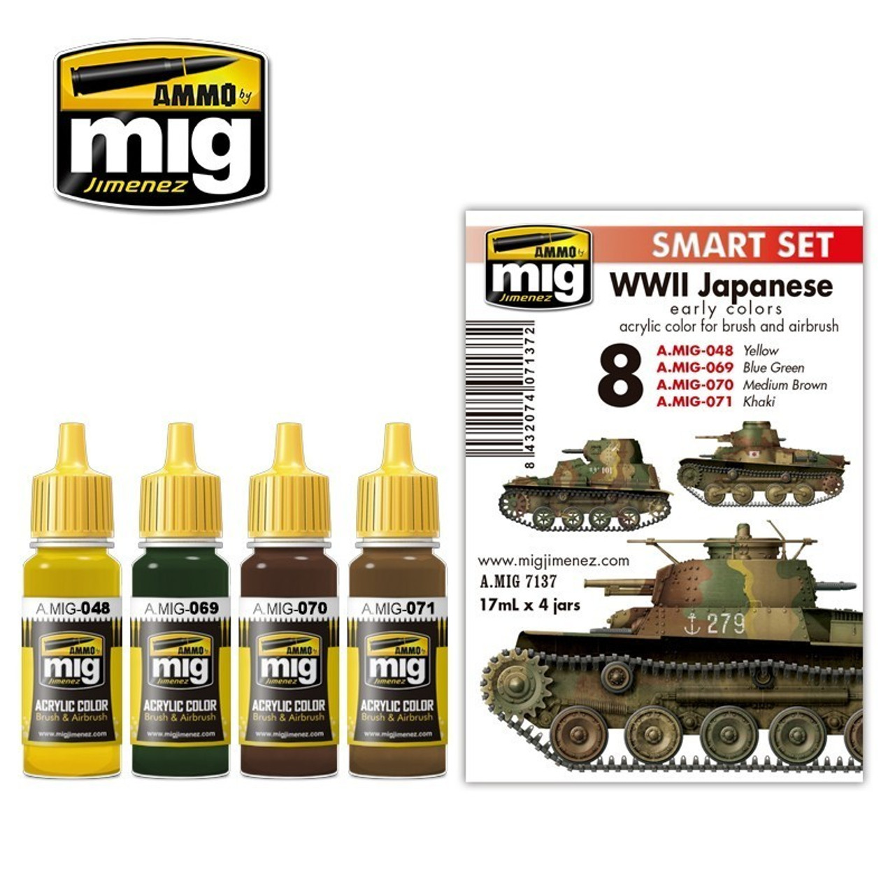 AMM7137 AMMO by Mig Smart Paint Set - WW2 Japanese Early Colors