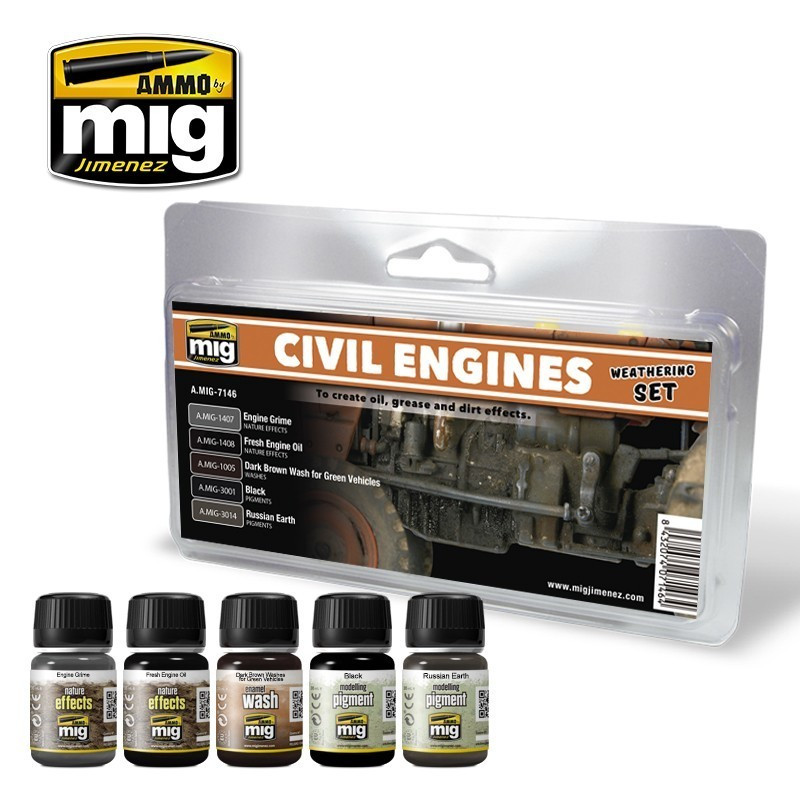 AMM7146 AMMO by Mig - Civil Engines Weathering Set