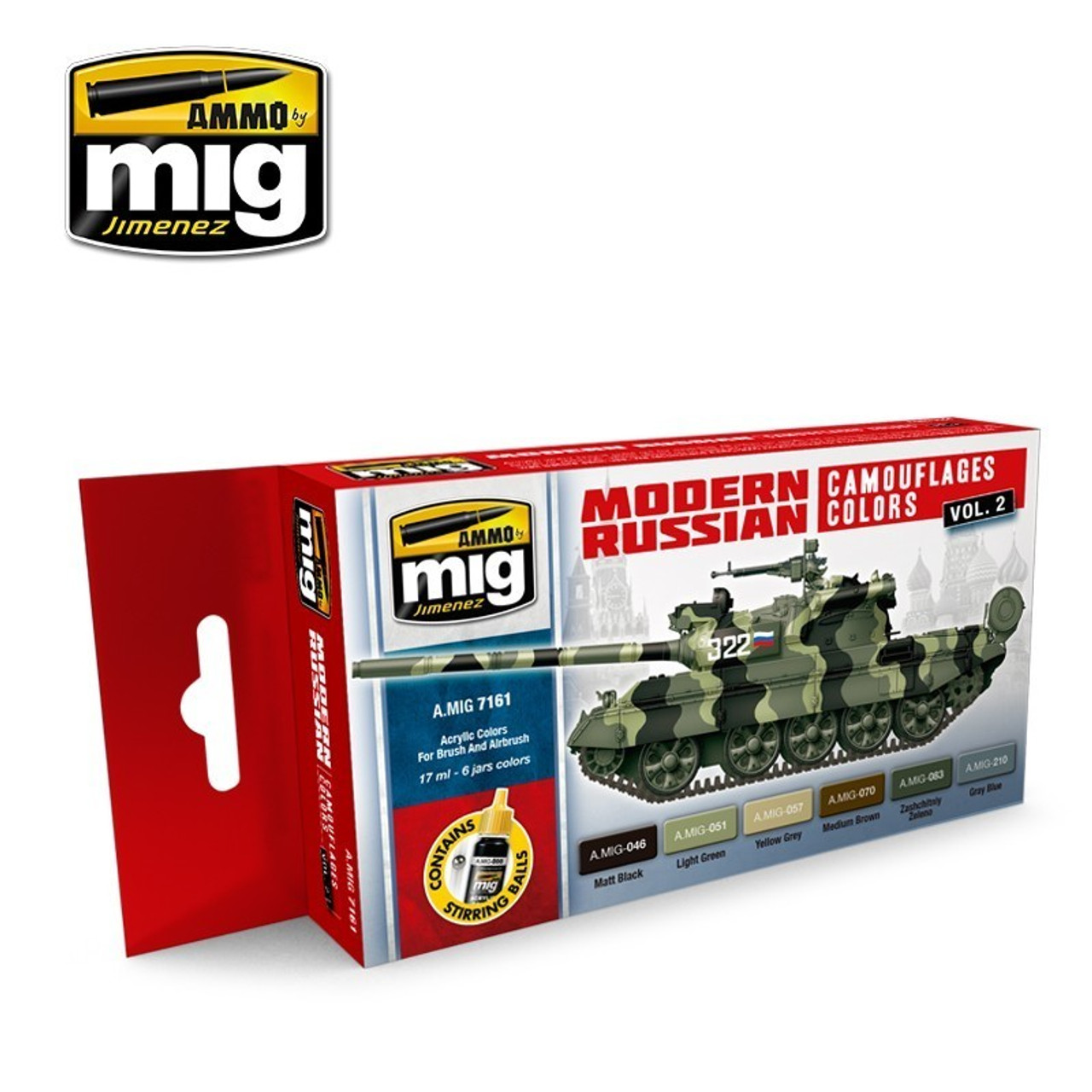 AMM7161 AMMO by Mig Paint Set - Modern Russian Camouflage Colors Vol 2