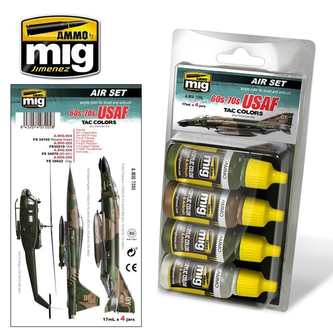 AMM7205 AMMO by Mig Air Paint Set - 60s-70s USAF TAC Colors