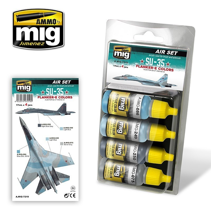AMM7219 AMMO by Mig Air Paint Set - Su-35 Flanker-E Colors