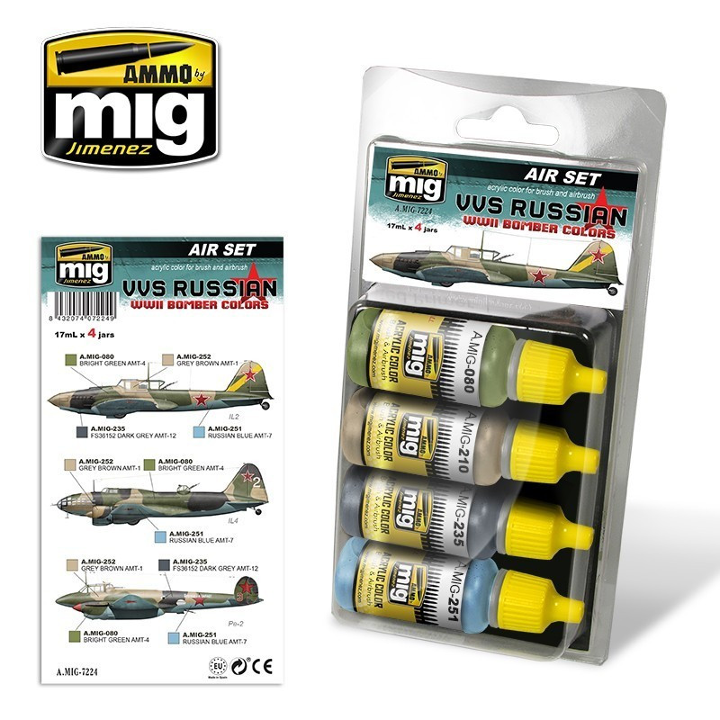 AMM7224 AMMO by Mig Air Paint Set - VVS Russian WW2 Bomber Colors