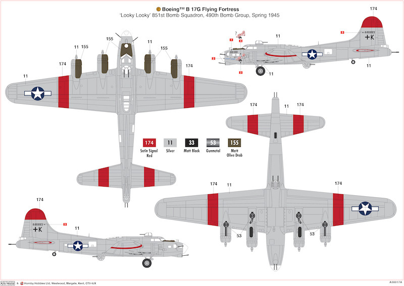(D) 08017A Boeing B-17G Flying Fortress 1/72