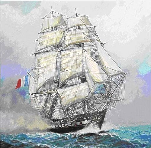 9034 French Frigate "Acheron 1/200 scale plastic model ship kit