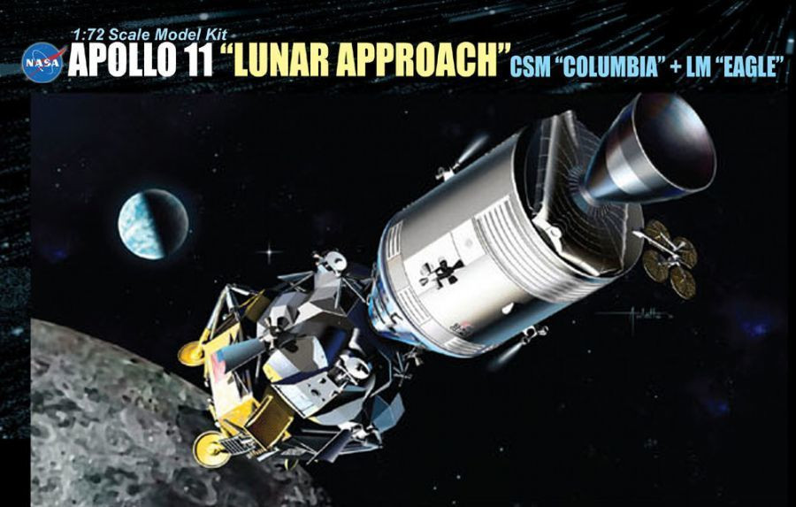 DML11001 Apollo 11 Lunar Approach CSM Columbia + LM Eagle 1/72