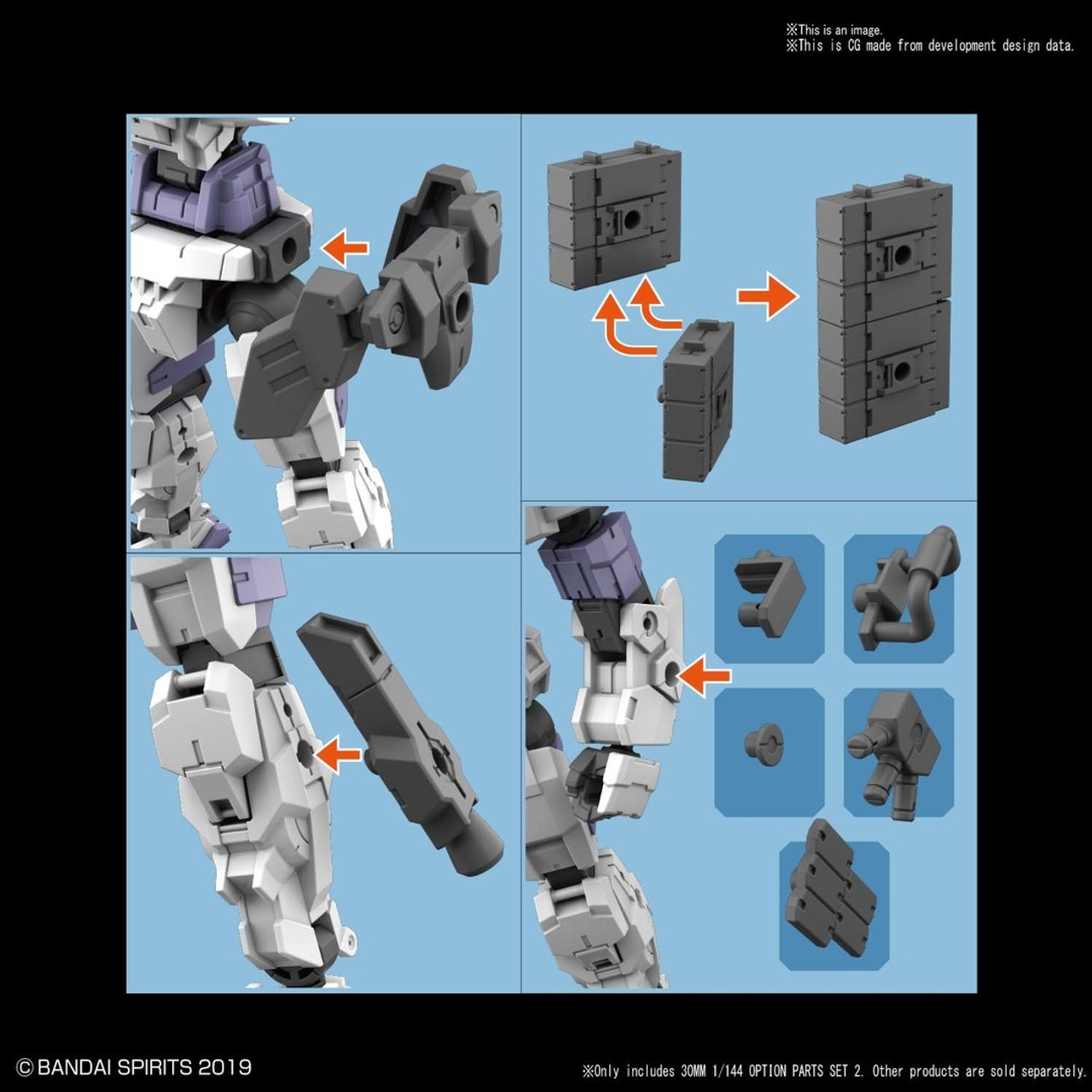 BAN2506565 Bandai Spirits 30 Minute Missions #W-06 1/144 Option Parts Set 2