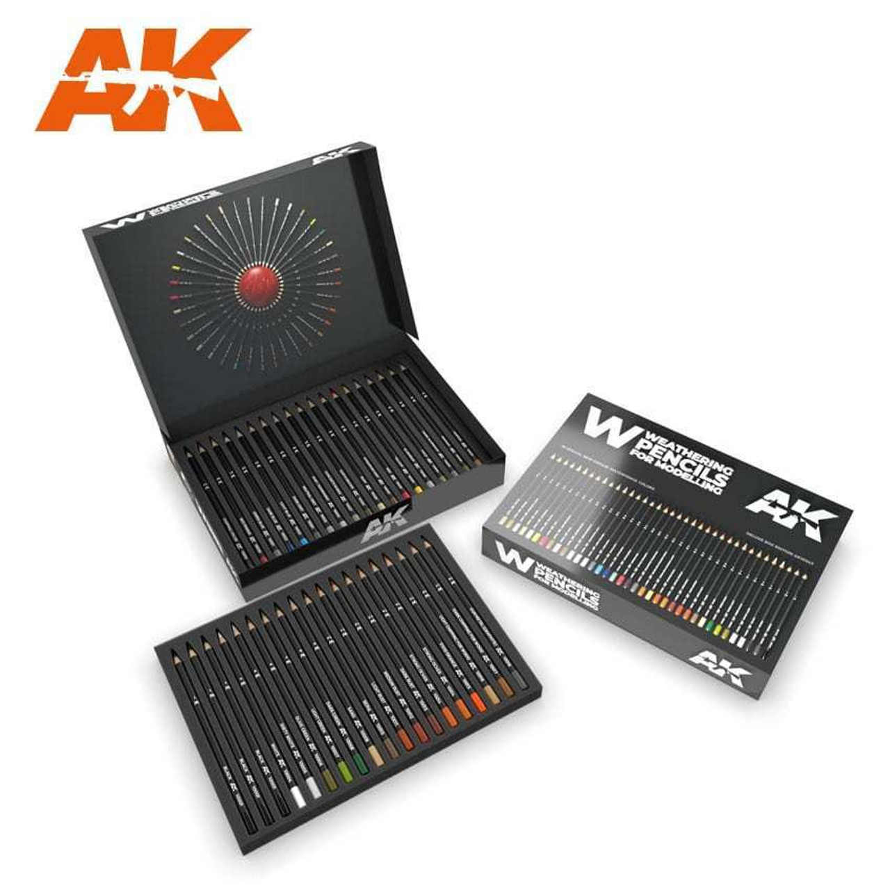 AKI10047 Weathering Pencils: Watercolor Deluxe Edition Box  Set (37 Colors)