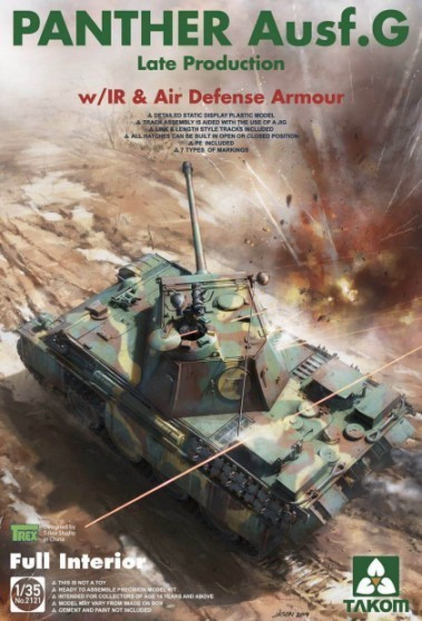 2121 Takom Panther Ausf.G Late Production with IR & Air Defense Armor [Full Interior Kit] 1/35