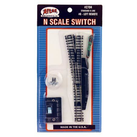 2704 Code 80 #6 Switch Remote Left Hand Black N scale