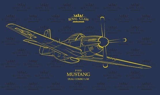 (D) EDR0020 North-American P-51D Mustang Royal Class edition kit of US WWII fighter aircraft P-51D Mustang in 1/48 scale