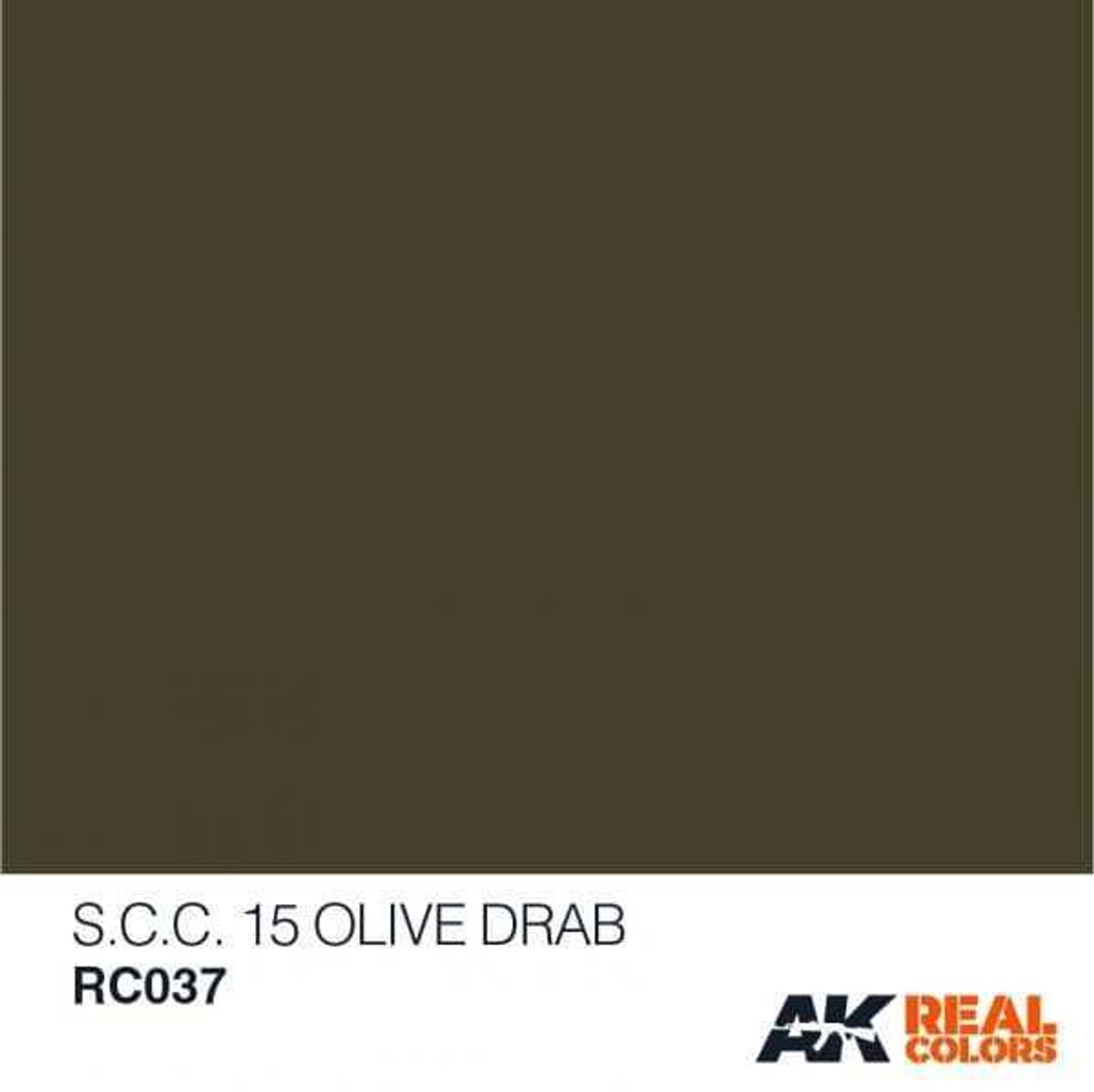AKIRC37 Real Colors  SCC 15 Olive Drab Acrylic Lacquer Paint 10ml Bottle 8436564922687 AKIRC37 Real Colors  SCC 15 Olive Drab Acrylic Lacquer Paint 10ml Bottle 8436564922687