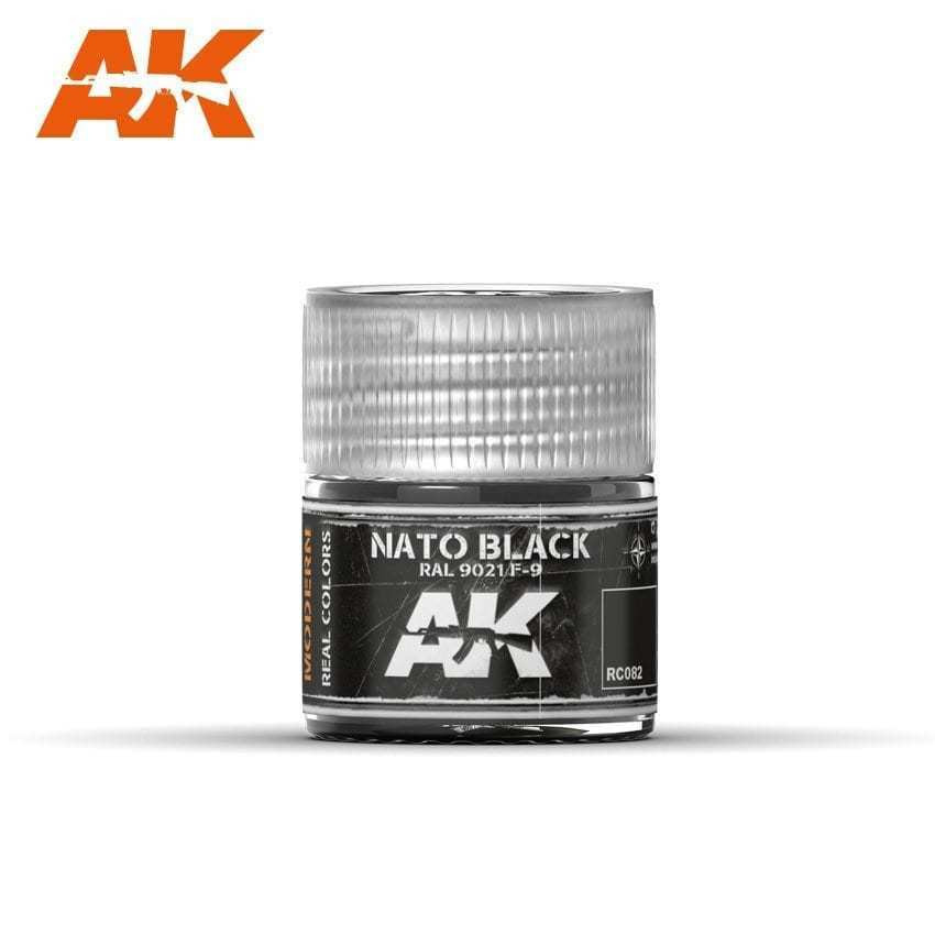 RC82 Real Colors  NATO Black RAL9021 F9 Acrylic Lacquer Paint 10ml Bottle