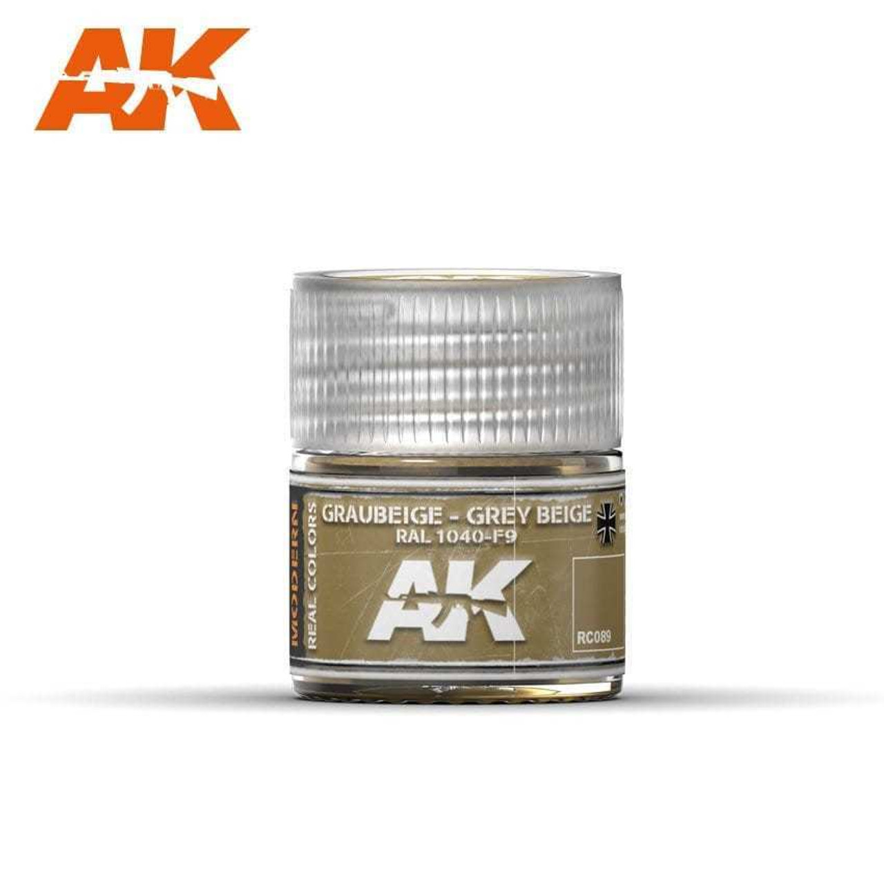 (D) AK Interactive RC089 Real Colors Graubeige-Grey Beige RAL 1040-F9 model paint 10ml