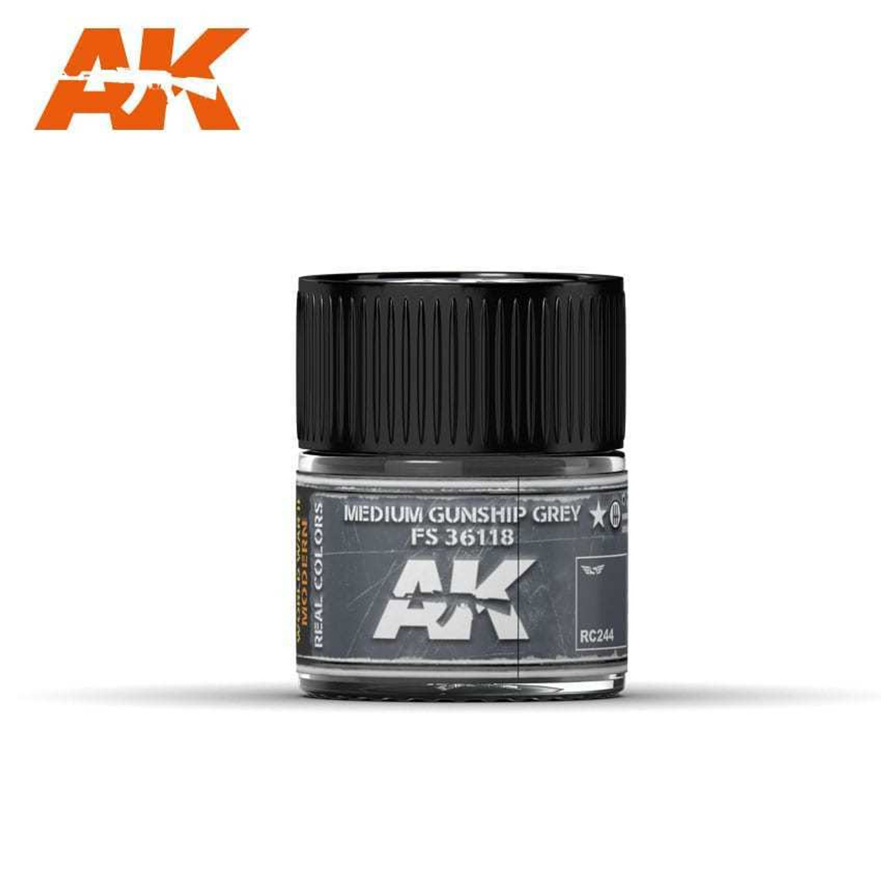 AKIRC244 Real Colors  Medium Gunship Grey FS36118 Acrylic Lacquer Paint 10ml Bottle AKIRC244 Real Colors  Medium Gunship Grey FS36118 Acrylic Lacquer Paint 10ml Bottle