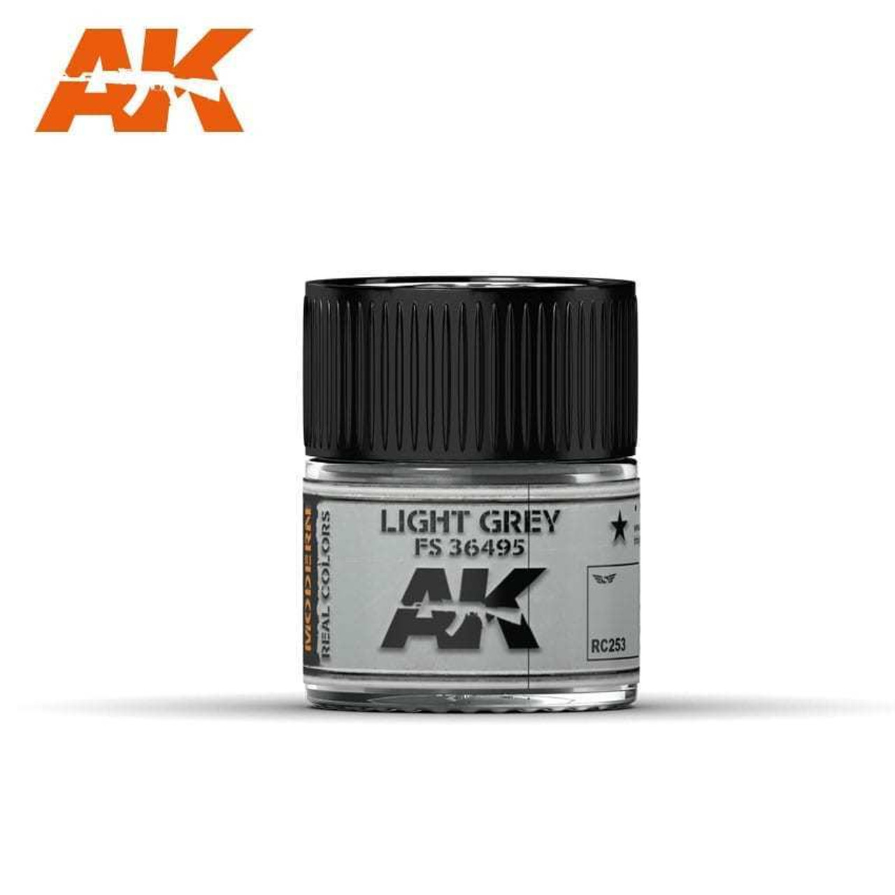 AKIRC253 Real Colors  Light Grey FS 36495 Acrylic Lacquer Paint 10ml Bottle