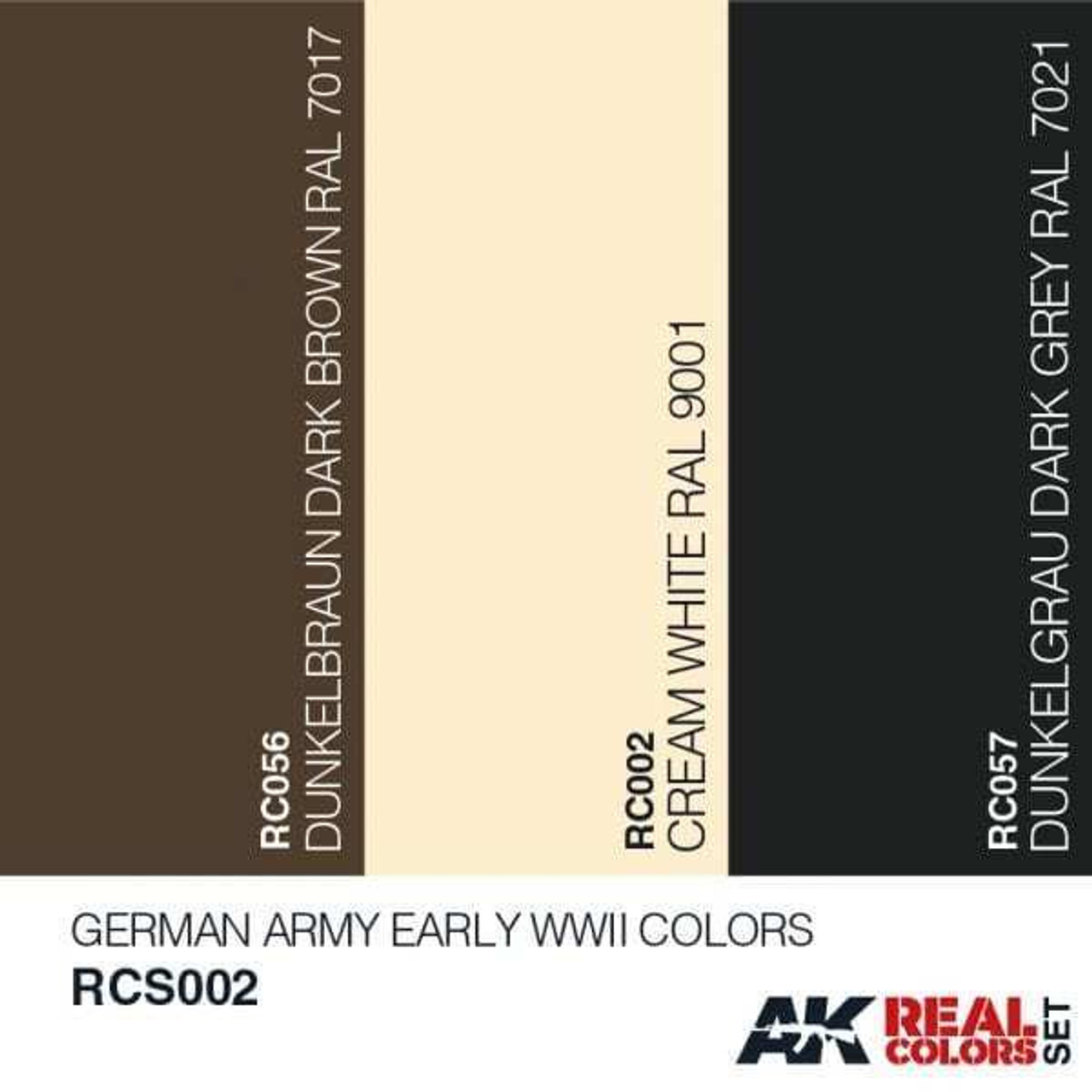 RCS2 Real Colors  German Army Early WWII Acrylic Lacquer Paint Set (3) 10ml Bottles RCS2 Real Colors  German Army Early WWII Acrylic Lacquer Paint Set (3) 10ml Bottles