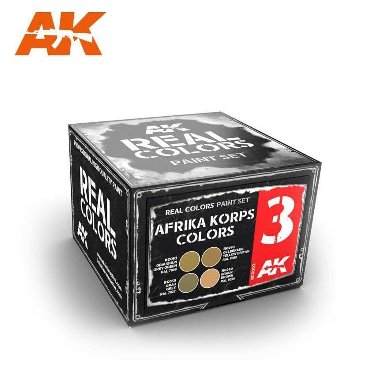 RCS3 Real Colors  Afrika Korps Acrylic Lacquer Paint Set (4) 10ml Bottles RCS3 Real Colors  Afrika Korps Acrylic Lacquer Paint Set (4) 10ml Bottles
