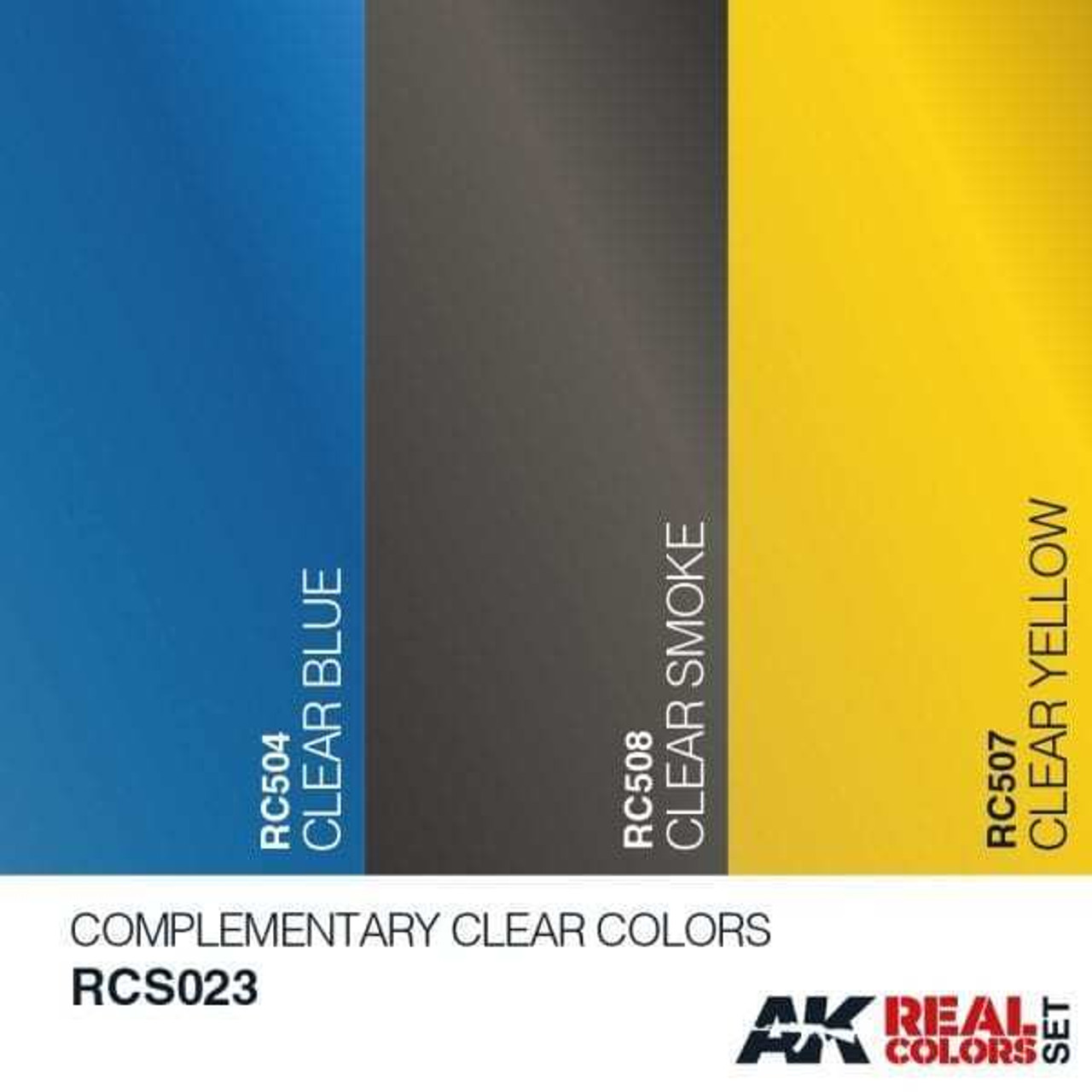 RCS23 Real Colors  Complementary Clear Colors Acrylic Lacquer Paint Set (3) 10ml Bottles RCS23 Real Colors  Complementary Clear Colors Acrylic Lacquer Paint Set (3) 10ml Bottles