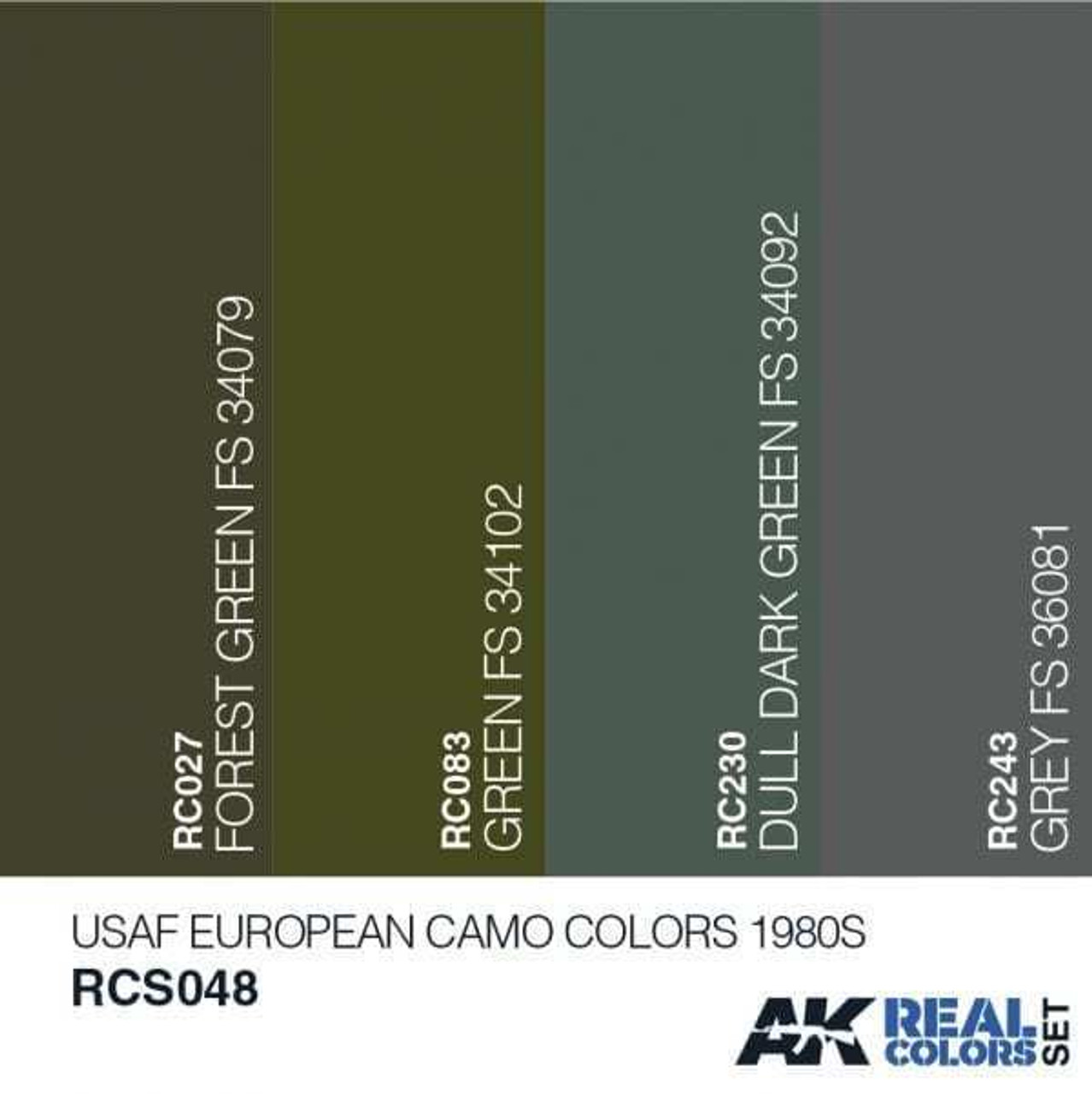 RCS48 Real Colors  USAF European Camo 1980s Acrylic Lacquer Paint Set (4) 10ml Bottles RCS48 Real Colors  USAF European Camo 1980s Acrylic Lacquer Paint Set (4) 10ml Bottles