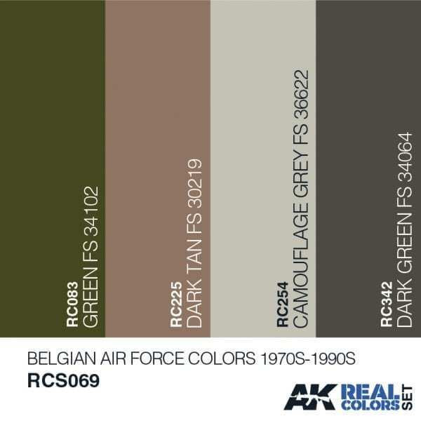 RCS69 Real Colors  Belgian Air Force 1970s-1990s Acrylic Lacquer Paint Set (4) 10ml Bottles
