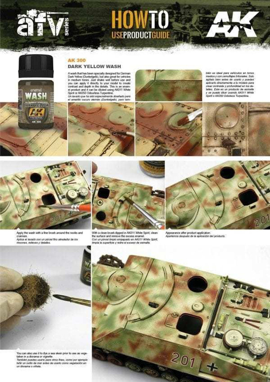 AKI300 AK Interactive Wash For Dark Yellow Vehicles 8436535573009