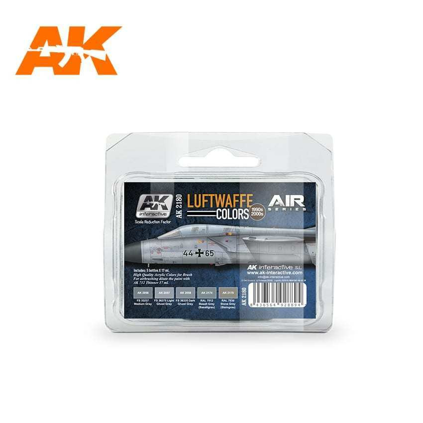 2180 Air Series  Luftwaffe 1990s-2000s Acrylic Paint Set (5 Colors) 17ml Bottles