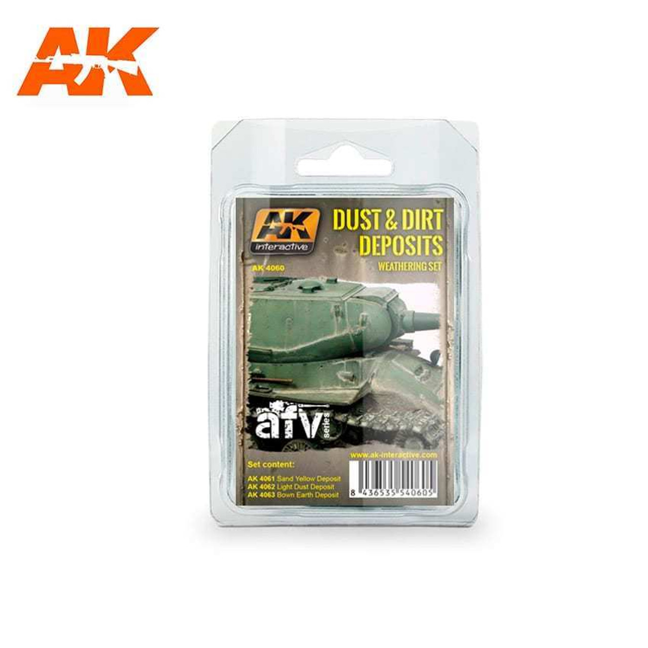 4060 AFV Series  Dust & Dirt Deposits Weathering Enamel Paint Set (3 Colors) 35ml Bottle