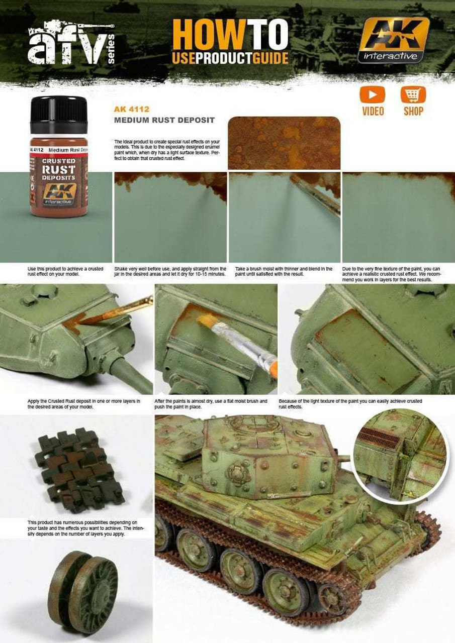 4112 Medium Rust Crusted Deposits Enamel Paint 35ml Bottle