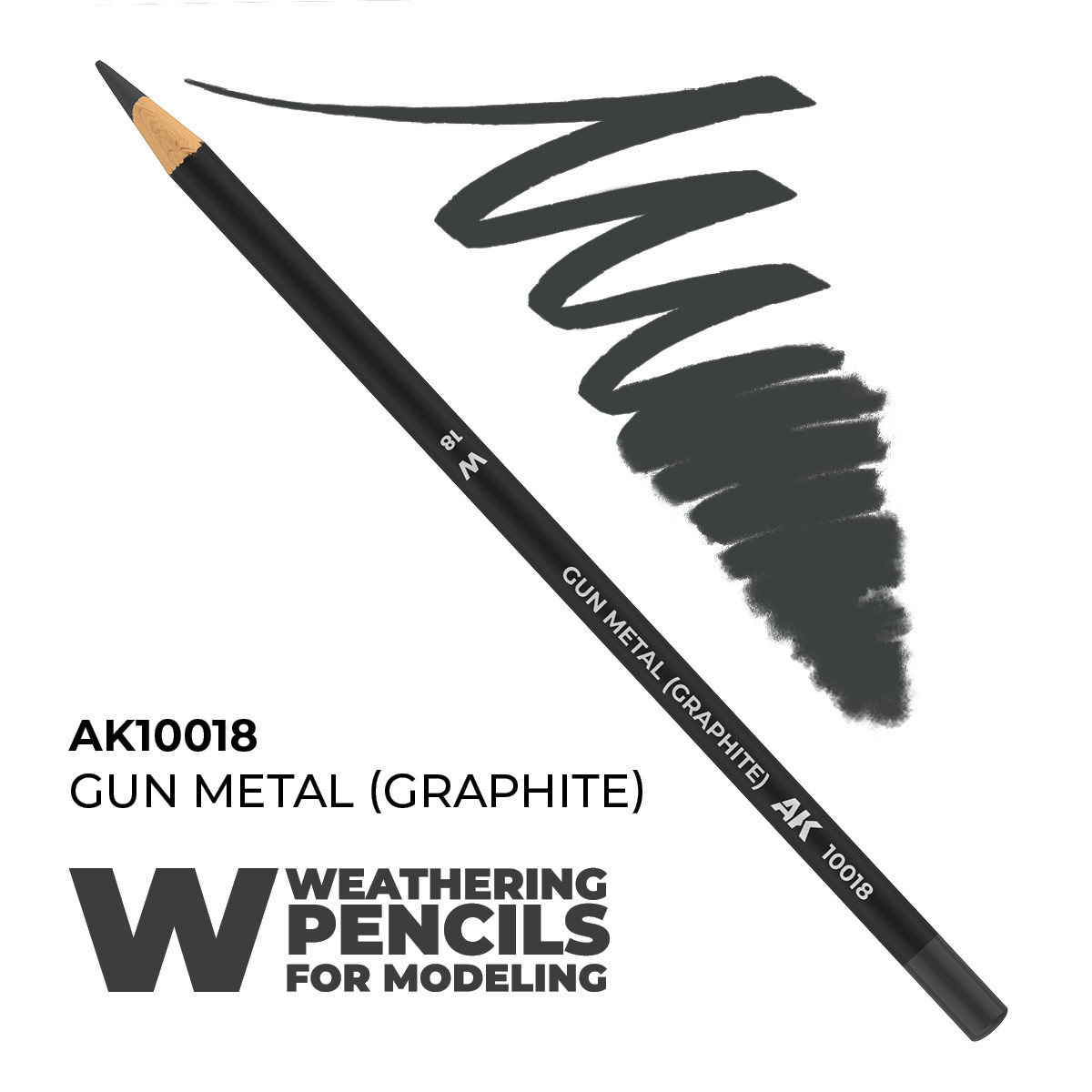 AKI10018  Weathering Pencils  Gun Metal (Graphite)