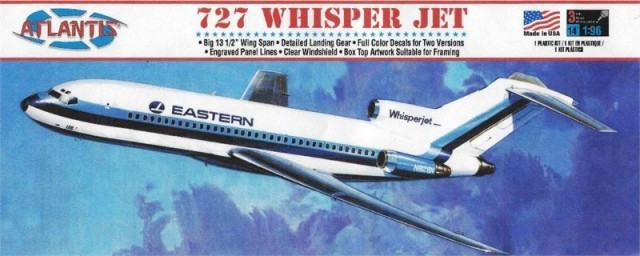 351 B727 Whisper Jet The Wings of Man Commercial Airliner (formerly Aurora) (markings for TWA, Eastern) 1/96