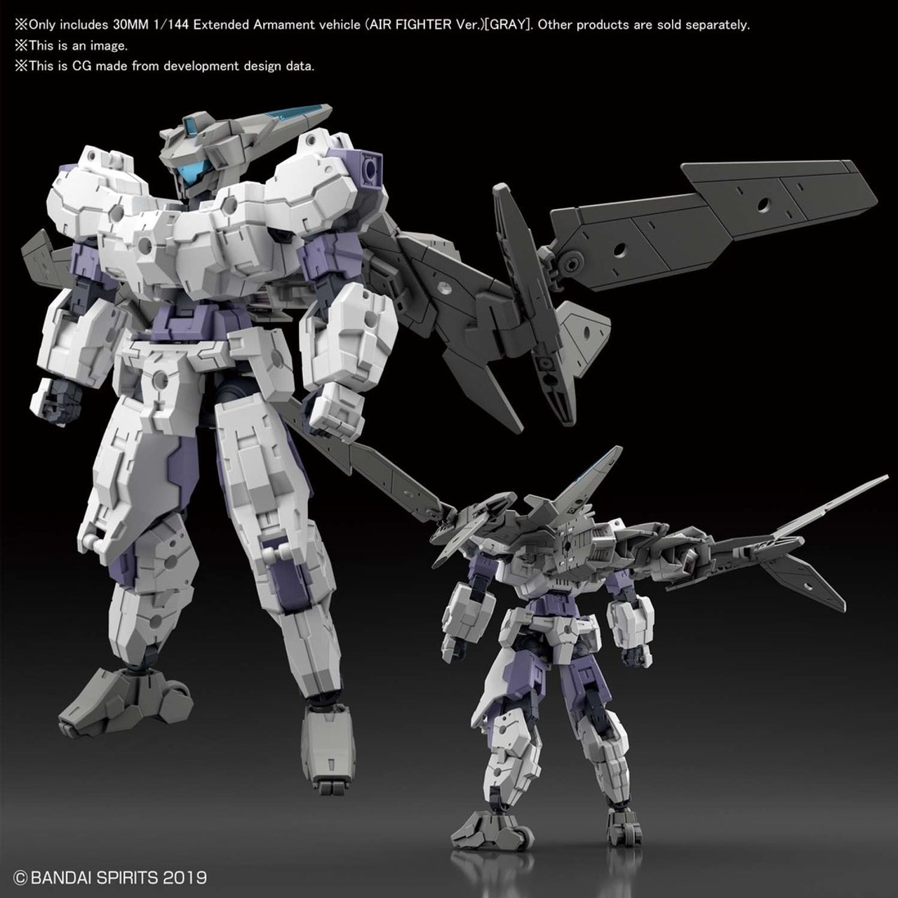 BAN2518743 Bandai Spirits 30 Minute Missions #02 1/144 Extended Armament Vehicle (Air Fighter Ver.) (Gray)