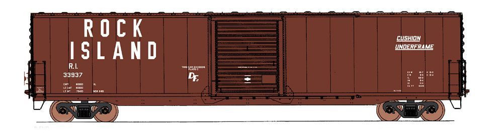 IMR46918 60' PS-1 Single-Door Boxcar - Ready to Run -- Rock Island (Boxcar Red, Block Lettering)