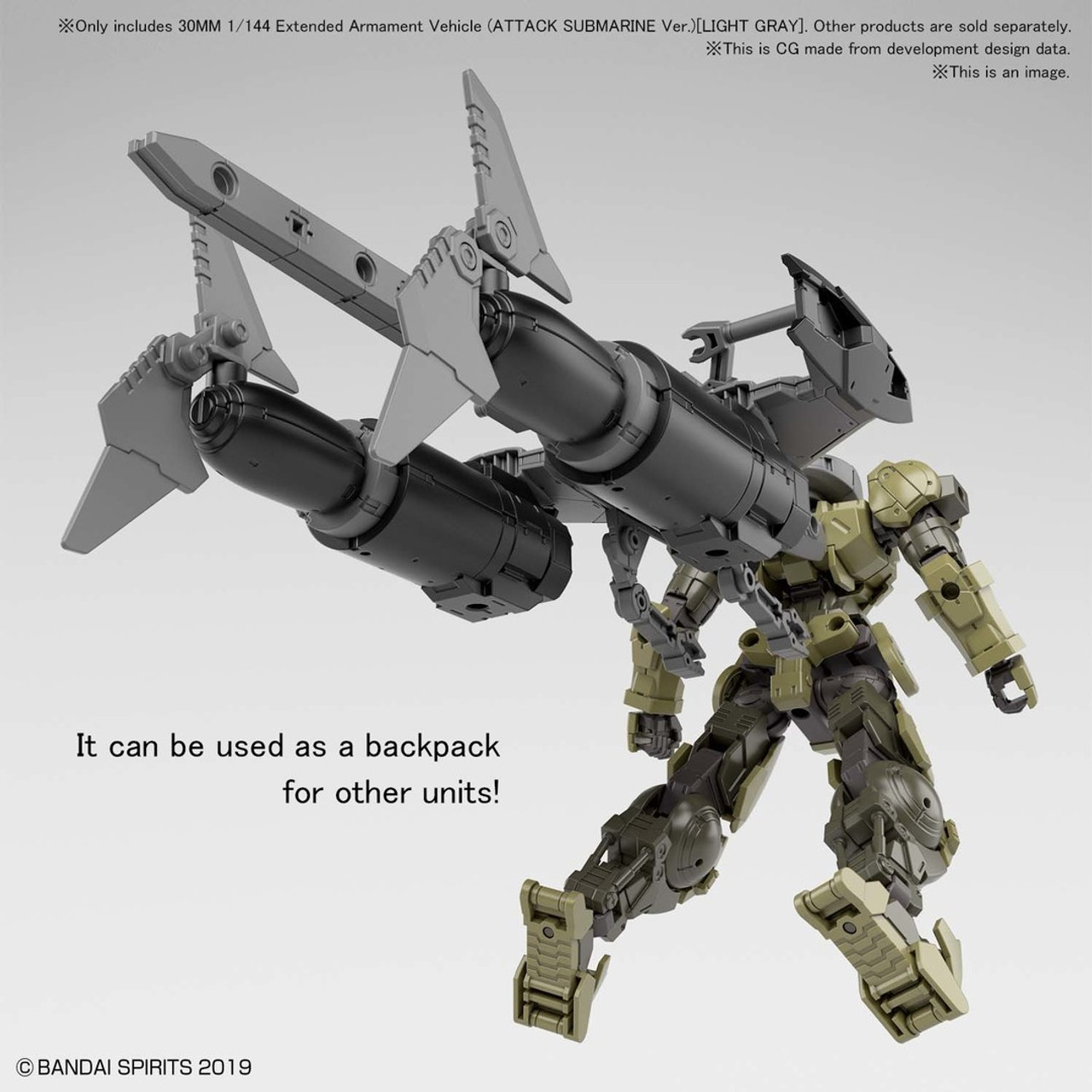 BAN2530626 Bandai Spirits 30 Minute Missions #05 1/144 Attack Submarine Light Gray Extended Armament Vehicle