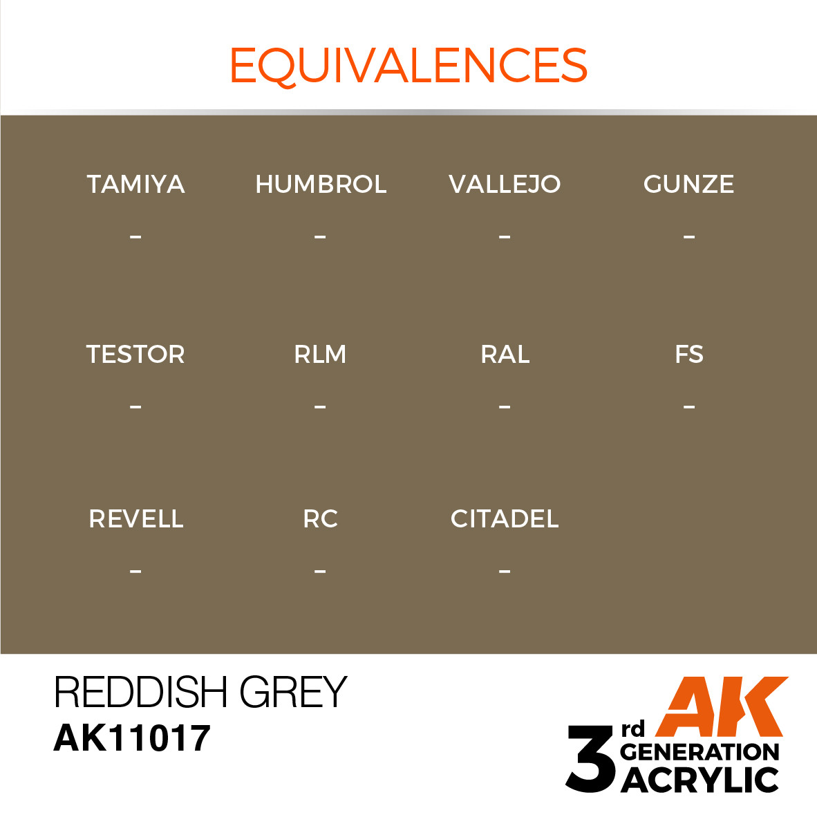 11017 AK Interactive 3rd Gen Acrylic Reddish Grey 17ml