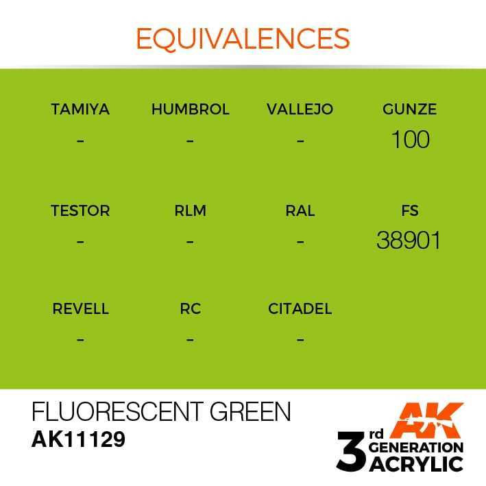 AKI11129 AK Interactive 3rd Gen Acrylic Fluorescent Green 17ml