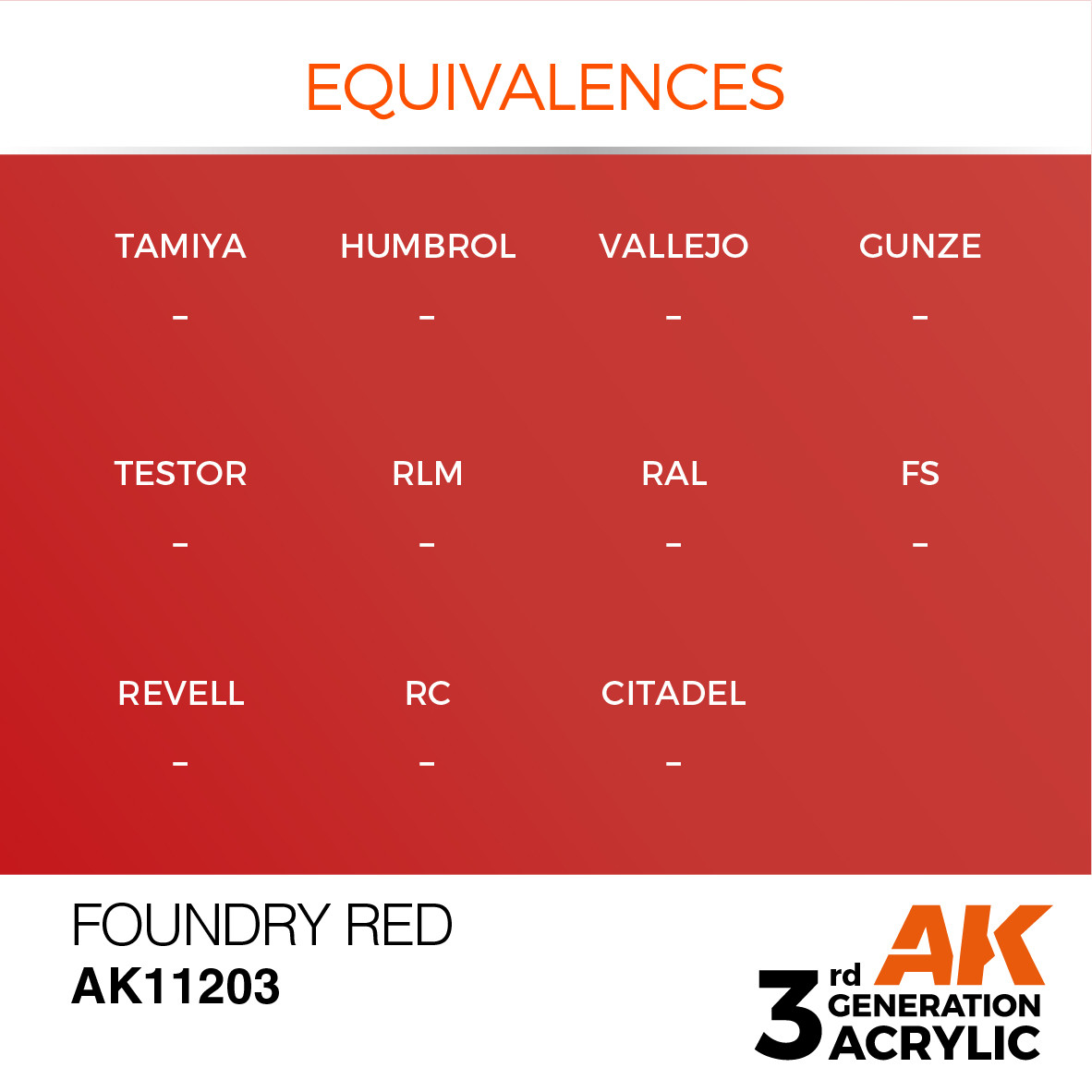 AKI11203  AK Interactive 3rd Gen Acrylic Foundry Red 17ml