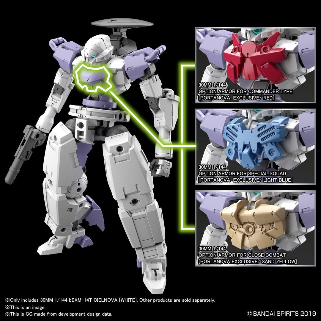 BAN2530630 Bandai 30MM #31 bEXM-14T Cielnova (White) "30 Minute Missions" Model Kit