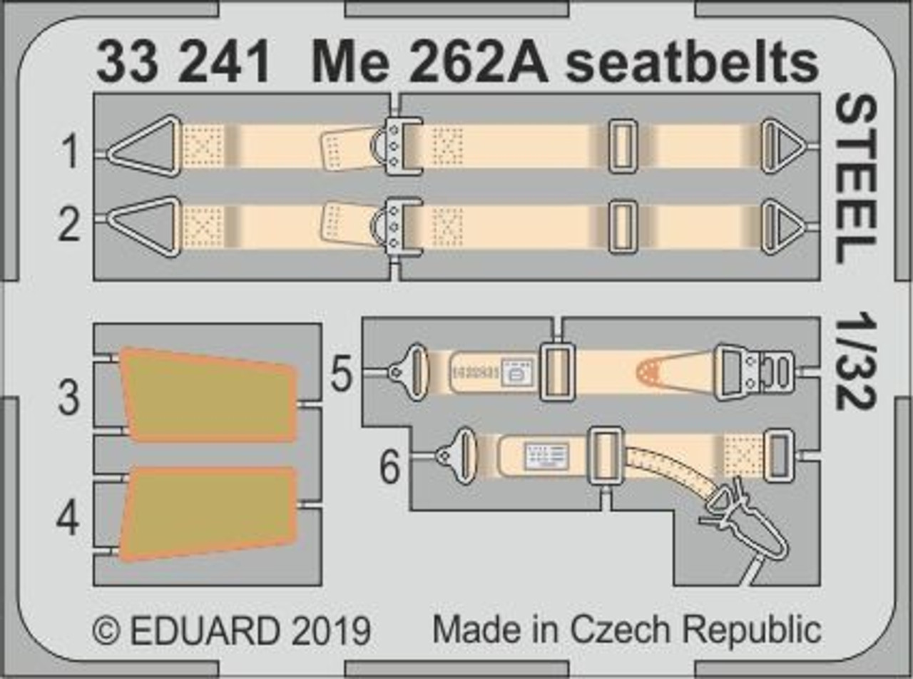 (SO) EDU33241 1:32 Eduard Zoom PE - Me 262A Seatbelts [STEEL] REV kit)